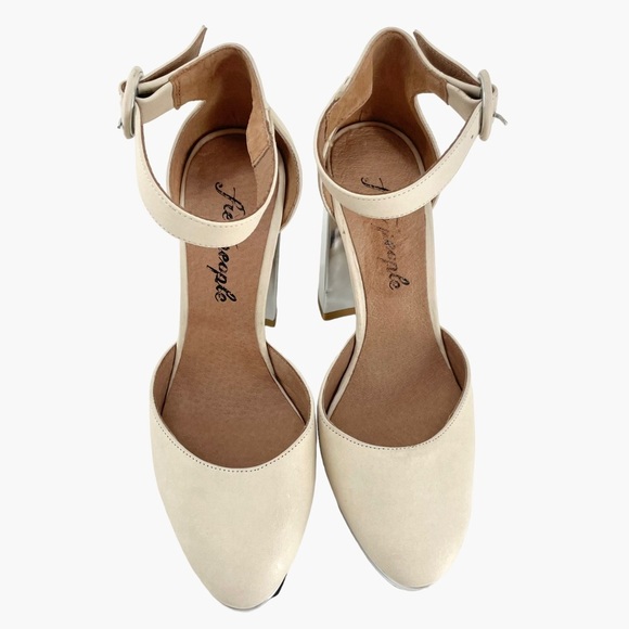 Free People Mix and Mingle Suede Silver Mirror Platform Heels - Picture 3 of 10